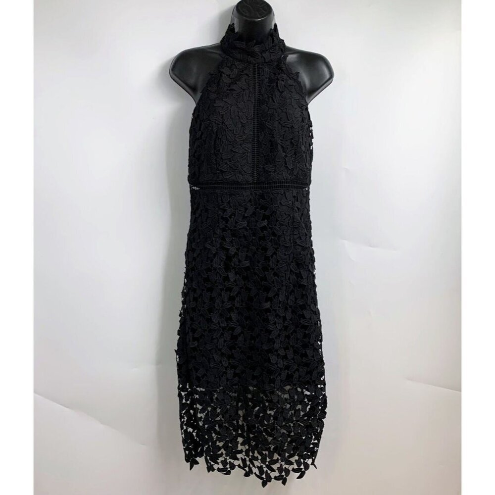 Bardot Women's Gemma Halter Black Lace Whimsical Fairy Dress Size M NWOT